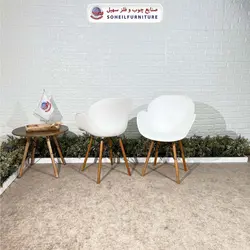 صندلی چوبی ایفلی مدرن مدل صدف دسته دار سهیل (صندلی فایبرگلاس نشکن)