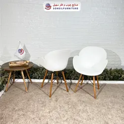 صندلی چوبی ایفلی مدرن مدل صدف دسته دار سهیل (صندلی فایبرگلاس نشکن)