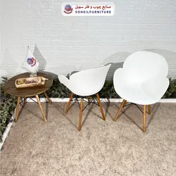 صندلی چوبی ایفلی مدرن مدل صدف دسته دار سهیل (صندلی فایبرگلاس نشکن)