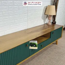 میز تلویزیون مدرن چوب و MDF مدل 104 سهیل (روکش طبیعی چوب بلوط)