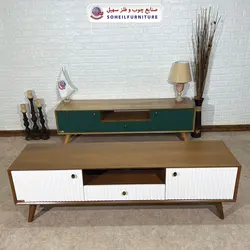 میز تلویزیون مدرن چوب و MDF مدل 104 سهیل (روکش طبیعی چوب بلوط)