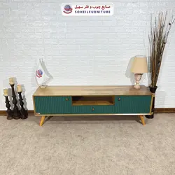 میز تلویزیون مدرن چوب و MDF مدل 104 سهیل (روکش طبیعی چوب بلوط)