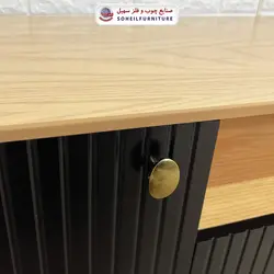میز تلویزیون مدرن چوب و MDF مدل 104 سهیل (روکش طبیعی چوب بلوط)