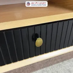 میز تلویزیون مدرن چوب و MDF مدل 104 سهیل (روکش طبیعی چوب بلوط)