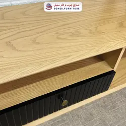 میز تلویزیون مدرن چوب و MDF مدل 104 سهیل (روکش طبیعی چوب بلوط)