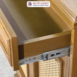 جاکفشی حصیری چوب و MDF کشو دار مدل 142 سهیل (روکش طبیعی چوب بلوط حصیربافت)
