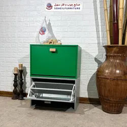 جاکفشی داشبوردی روکش چوب بلوط یک طبقه مدرن تمام ام دی اف MDF سهیل