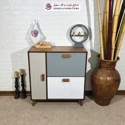 جاکفشی داشبوردی بغل بازشو روکشی سهیل (روکش طبیعی چوب بلوط)