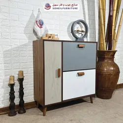 جاکفشی داشبوردی بغل بازشو روکشی سهیل (روکش طبیعی چوب بلوط)