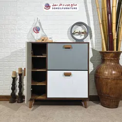 جاکفشی داشبوردی بغل بازشو روکشی سهیل (روکش طبیعی چوب بلوط)