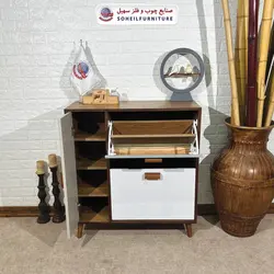 جاکفشی داشبوردی بغل بازشو روکشی سهیل (روکش طبیعی چوب بلوط)