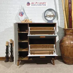 جاکفشی داشبوردی بغل بازشو روکشی سهیل (روکش طبیعی چوب بلوط)