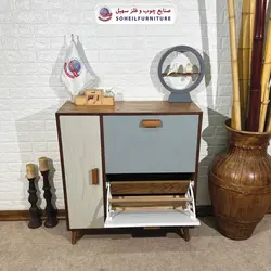 جاکفشی داشبوردی بغل بازشو روکشی سهیل (روکش طبیعی چوب بلوط)