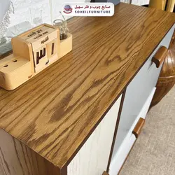 جاکفشی داشبوردی بغل بازشو روکشی سهیل (روکش طبیعی چوب بلوط)