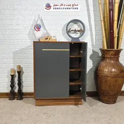 جاکفشی مگنتی مدرن تمام ام دی اف MDF مدل لت پروفیلی سهیل( جاکفشی طوسی)