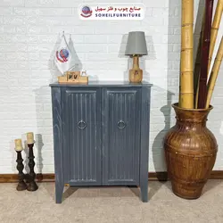 جاکفشی چوب و MDF مدل 141 سهیل (جاکفشی گردویی کرم روکش طبیعی چوب بلوط)