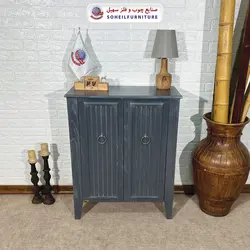 جاکفشی چوب و MDF مدل 141 سهیل (جاکفشی گردویی کرم روکش طبیعی چوب بلوط)