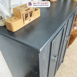 جاکفشی چوب و MDF مدل 141 سهیل (جاکفشی گردویی کرم روکش طبیعی چوب بلوط)