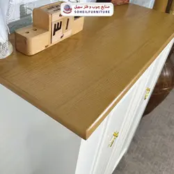 جاکفشی چوب و MDF مدل 141 سهیل (جاکفشی گردویی کرم روکش طبیعی چوب بلوط)