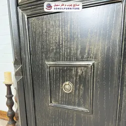 جاکفشی چوب و MDF کشو دار مدل 130 سهیل (جاکفشی گردویی طوسی روکش طبیعی چوب بلوط)