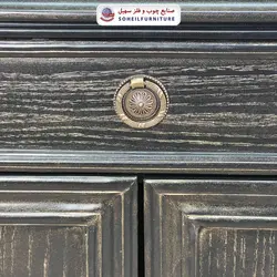 جاکفشی چوب و MDF کشو دار مدل 130 سهیل (جاکفشی گردویی طوسی روکش طبیعی چوب بلوط)