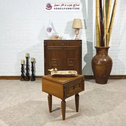 جاکفشی چوب و MDF کشو دار مدل 130 سهیل (جاکفشی گردویی طوسی روکش طبیعی چوب بلوط)