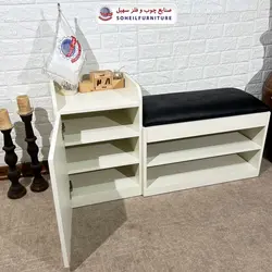جاکفشی نشیمن دار تمام ام دی اف MDF با روکش سهیل (سه رنگ)