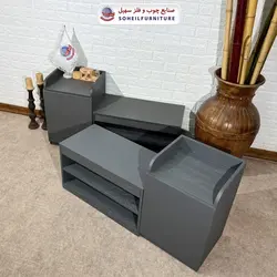 جاکفشی نشیمن دار تمام ام دی اف MDF با روکش سهیل (سه رنگ)
