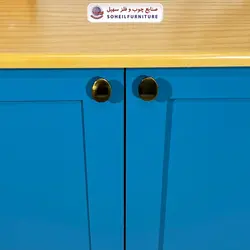 جاکفشی چوب و MDF کشو دار مدل 103 سهیل (جاکفشی آبی گردویی روکش طبیعی چوب بلوط)