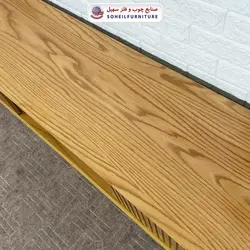 میز تلویزیون مدرن چوب و MDF مدل 104 سهیل (روکش طبیعی چوب بلوط) (تک رنگ)