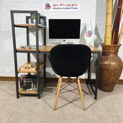 میز تحریر(میز کامپیوتر) MDF و فلز سهیل مدل 776 کتابخانه دار - صنایع چوب و فلز سهیل