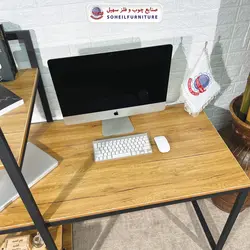 میز تحریر(میز کامپیوتر) MDF و فلز سهیل مدل 776 کتابخانه دار - صنایع چوب و فلز سهیل