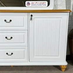 آینه کنسول چوبی کشودار مدرن مدل 140 سهیل(روکش طبیعی چوب بلوط) - صنایع چوب و فلز سهیل