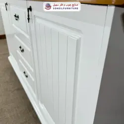 آینه کنسول چوبی کشودار مدرن مدل 140 سهیل(روکش طبیعی چوب بلوط) - صنایع چوب و فلز سهیل