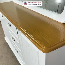 آینه کنسول چوبی کشودار مدرن مدل 140 سهیل(روکش طبیعی چوب بلوط) - صنایع چوب و فلز سهیل