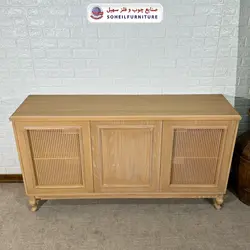 آینه کنسول حصیری چوبی مدرن مدل 142جدید سهیل(روکش طبیعی چوب بلوط) - صنایع چوب و فلز سهیل