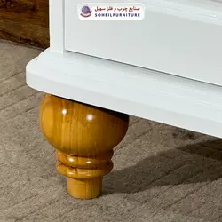 جاکفشی چوب و MDF مدل 140 سهیل (جاکفشی سفید خودرنگ روکش طبیعی چوب بلوط) - صنایع چوب و فلز سهیل