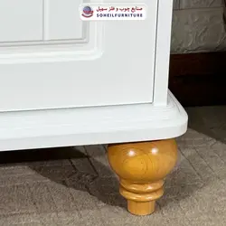 جاکفشی چوب و MDF مدل 140 سهیل (جاکفشی سفید خودرنگ روکش طبیعی چوب بلوط) - صنایع چوب و فلز سهیل
