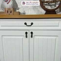 جاکفشی چوب و MDF مدل 140 سهیل (جاکفشی سفید خودرنگ روکش طبیعی چوب بلوط) - صنایع چوب و فلز سهیل
