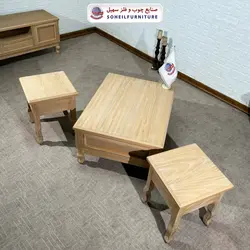 میز بغل مبلی چوبی 142 جدید(روکش طبیعی چوب بلوط) - صنایع چوب و فلز سهیل