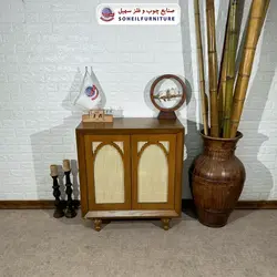 جاکفشی حصیری چوب و MDF مدل 134 سهیل (روکش طبیعی چوب بلوط حصیربافت) - صنایع چوب و فلز سهیل