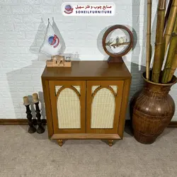 جاکفشی حصیری چوب و MDF مدل 134 سهیل (روکش طبیعی چوب بلوط حصیربافت) - صنایع چوب و فلز سهیل