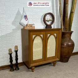 جاکفشی حصیری چوب و MDF مدل 134 سهیل (روکش طبیعی چوب بلوط حصیربافت) - صنایع چوب و فلز سهیل