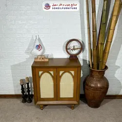 جاکفشی حصیری چوب و MDF مدل 134 سهیل (روکش طبیعی چوب بلوط حصیربافت) - صنایع چوب و فلز سهیل