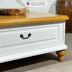 میز جلومبلی چوبی مدرن کشو دار مدل 140 سهیل (روکش طبیعی چوب بلوط) - صنایع چوب و فلز سهیل