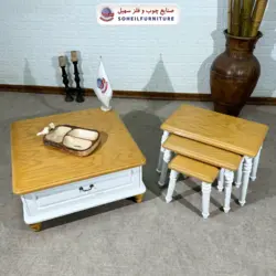 میز جلومبلی چوبی مدرن کشو دار مدل 140 سهیل (روکش طبیعی چوب بلوط) - صنایع چوب و فلز سهیل