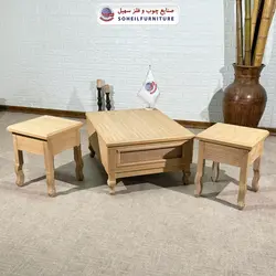 میز جلومبلی حصیری چوبی مدرن مدل 142جدید سهیل (جلومبلی حصیربافت با روکش طبیعی چوب بلوط) - صنایع چوب و فلز سهیل