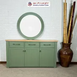 آینه کنسول مدرن چوب و MDF مدل 144 سهیل (روکش طبیعی چوب بلوط) - صنایع چوب و فلز سهیل