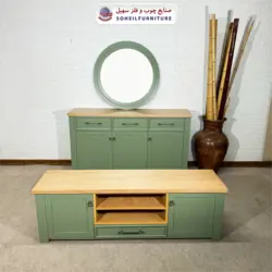 آینه کنسول مدرن چوب و MDF مدل 144 سهیل (روکش طبیعی چوب بلوط) - صنایع چوب و فلز سهیل