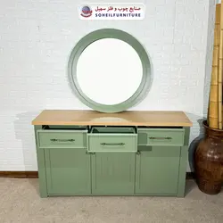آینه کنسول مدرن چوب و MDF مدل 144 سهیل (روکش طبیعی چوب بلوط) - صنایع چوب و فلز سهیل